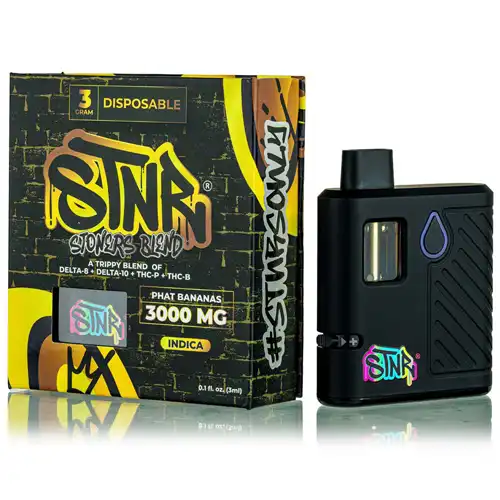 Disposable vape mod with packaging featuring colorful branding on a white background