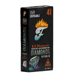 Diamonds hybrid vape pen disposable packaging on a white background Font left view