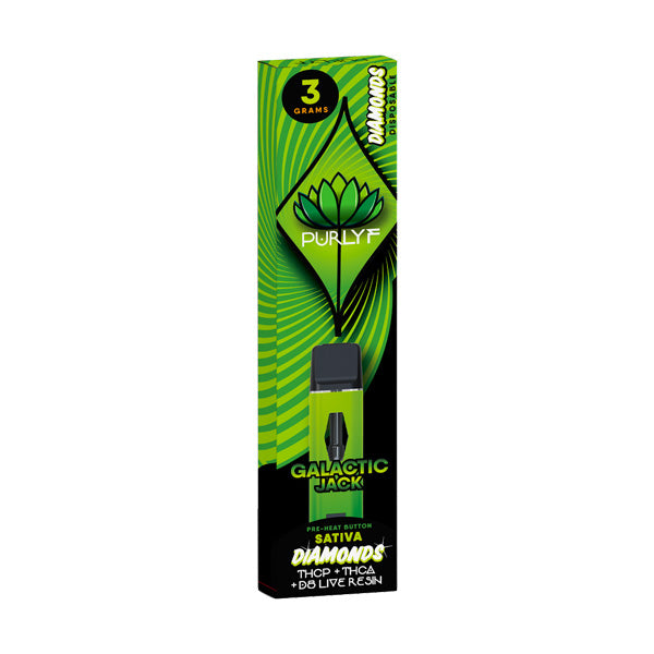 Green and black packaging of a vape pen modwith branding on a white background
