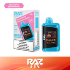 RAZ LTX Blueberry Watermelon disposable vape mod and packaging on a white background from the Front View