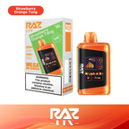 RAZ LTX Orange Tang disposable vape mod and packaging on a white background from the Front View