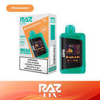 RAZ LTX Wintergreen disposable vape mod and packaging on a white background from the Front View