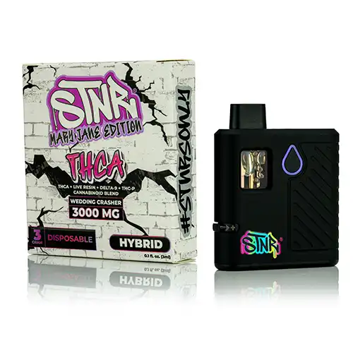 black disposable vape mod pen and packaging on a white background