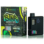 STNR disposable vape mod and packaging on a white background